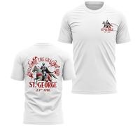 St Georges T Shirt for Men Large Back Print English Knight Pride Tee, L, White