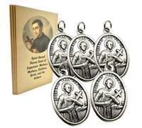 St Gerard Medal Bundle with Prayer Cards - Patron Saint of Pregnancy Motherhood Catholic Devotional Charm Medallions Bulk Religious Keepsake Set of Catholic Baby Shower Favors, 5 of Each