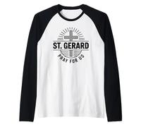 St. Gerard Patron Saint of Expectant Mothers Catholic Raglan Baseball Tee
