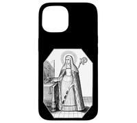 St Gertrude Vintage Catholic Art Patron Saint of Cats Case for iPhone 15