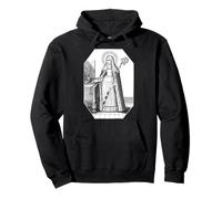 St Gertrude Vintage Catholic Art Patron Saint of Cats Pullover Hoodie