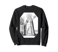 St Gertrude Vintage Catholic Art Patron Saint of Cats Sweatshirt