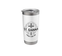 St. Gianna Pray for Us Catholic Cross Design Stainless Steel Insulated Tumbler