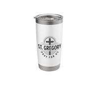 St. Gregory Pray for Us Catholic Patron Saint Cross Stainless Steel Insulated Tumbler
