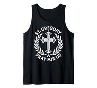 St. Gregory Pray for Us Catholic Religious Cross Tank Top
