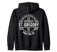 St. Gregory Pray For Us Catholic Zip Hoodie