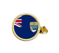 St Helena Ascension & Tristan Flag Gold Plated Domed Lapel Pin Badge in Bag