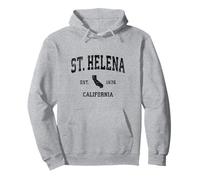 St. Helena California CA Vintage Sports Design Black Print Pullover Hoodie