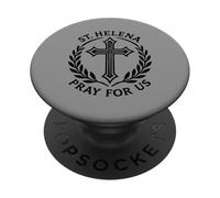 St Helena Pray For Us Catholic Religious Cross PopSockets Adhesive PopGrip