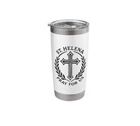 St Helena Pray for Us Catholic Religious Cross Stainless Steel Insulated Tumbler