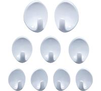 St Helens Assorted Self Adhesive Oval Shaped Plastic Hooks (Pack of 9)