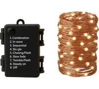 St Helens Battery Waterproof Copper Wire Lights 20M, 200Leds