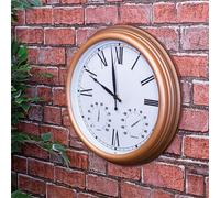 St Helens Copper Effect Outdoor Clock inc. Humidity & Temp.