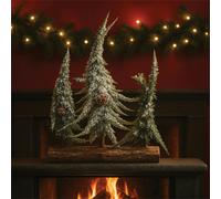 St Helens Decorative Snow Finish Christmas 3-Tree Log