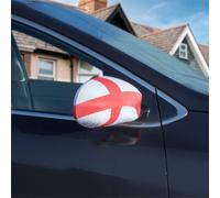 St Helens England Flag Car Wing Mirror Covers - 2pcs in White St Helens White