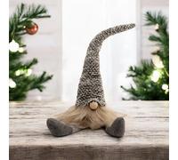 St Helens Fabric Santa-Gonk Decoration - Grey Check Hat