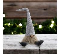 St Helens FABRIC SANTA-GONK DECORATION - Grey Hat