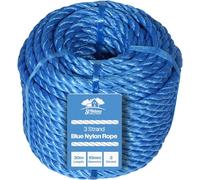 St Helens Home and Garden 3 Strand Twisted 10mm strong Nylon Rope for Tarpaulin, Building, Gardening and Camping. Max Load 120kg Tensile Strength 1000kg