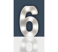 St Helens Home And Garden Battery Operated 3D Led Number 6 Light