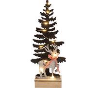 Battery Powered Wooden Christmas Tree Light Effect Netagon Light Beige One Size