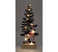 Battery Powered Wooden Christmas Tree Light Effect Netagon Light Beige One Size