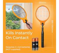 St Helens Home and Garden Electronic Insect, Bug, Mosquito and Wasp Racket Zapper With Telescopic Handle and Adjustable Head For Indoor and Outdoor Use.
