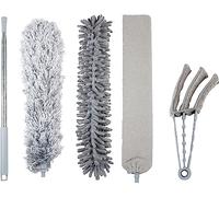St Helens Home and Garden Universal 5 Piece Professional Duster Cleaning Kit With Extendable Long Handle Bendable Heads Telescopic Pole for Walls, Ceiling Fan, Radiators, Shelves, Tops and Blinds