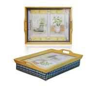 St Helens Home And Garden Wooden Lap Tray With Cushion