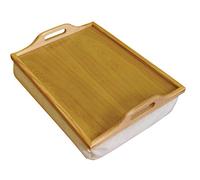 St Helens Home and Garden Lap Tray with Bean Bag Cushion Wood Design, Ideal Gift for Men, Women, Kids for Food, Dinner, Lunch, Breakfast Heat and Scratch Resistant Material with Carry Handles