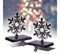 St Helens Set Of 2 Christmas Stocking Holders, Silver