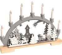 St Helens Home & Garden Christmas Wooden Festive Candle Bridge Festive Decoration
