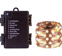 St Helens Home & Garden Copper Battery LED Fairy String Light with Controller. for Indoor and Outdoor use. Use at Christmas, Wedding Party and for Decoration (10 Metre 100 LEDs)