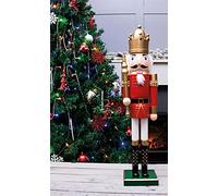 St Helens Home & Garden Nutcracker with Sceptre Christmas Decoration 60cm Height - Wonderfully Festive with Vibrant Colour Detail