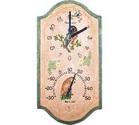 St Helens Home & Garden Outdoor Weather Resistant Owl Design Clock and Thermometer - Sit back, relax and let time pass you by