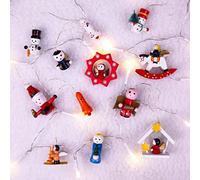 Wooden Christmas Hanging Decorations Pack of 12 Netagon Multi One Size