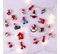Wooden Christmas Hanging Decorations - Pack of 20 Netagon Multi One Size