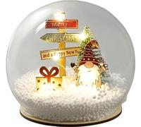 Light Up Snow Globe with Gonk Village Christmas Ornament Netagon White One Size