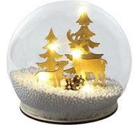 Light Up Christmas Snow Globe with Reindeers Netagon White One Size