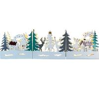 Festive Light Up LED Wood Village Scene Xmas Haus White One Size
