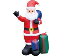 Inflatable Father Christmas with Presents and LED Lights 150cm Height Netagon Red One Size