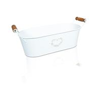 St Helens Oval Metal Planter With Handles White