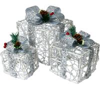 St Helens Set of 3 LED Outdoor Christmas Presents, Inc Timer
