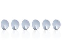 St Helens Small Self Adhesive Oval Shaped Plastic Hooks (Pack of 6)