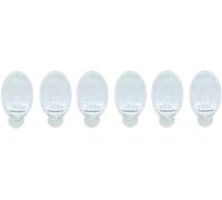 St Helens Small Self Adhesive Reusable Oval Shaped Plastic Hooks (Pack of 6)