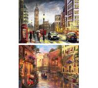 St Helens Venice & London Scene, 500 Piece Twin Pack Jigsaw St Helens Multicolor