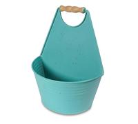 St Helens Vintage Metal Wall Planter With Handle Blue