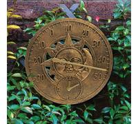 St Helens Vintage Sun & Moon Wall Thermometer and Clock