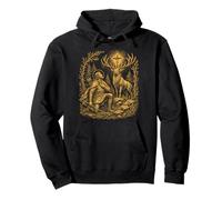 St. Hubert and the Stag Christian Hunter Vision Outdoorsman Pullover Hoodie