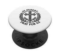 St. Hubert Pray For Us Hunting Saint Patronage PopSockets Adhesive PopGrip