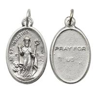St Ignatius Medal Pendant, 3 Pack Catholic Religious Jewelry Making Charm | Pray For Us Engraved Italian Style Devotional Medal, Small Religious Charms Gift for Prayer, Rosary and DIY Craft Project